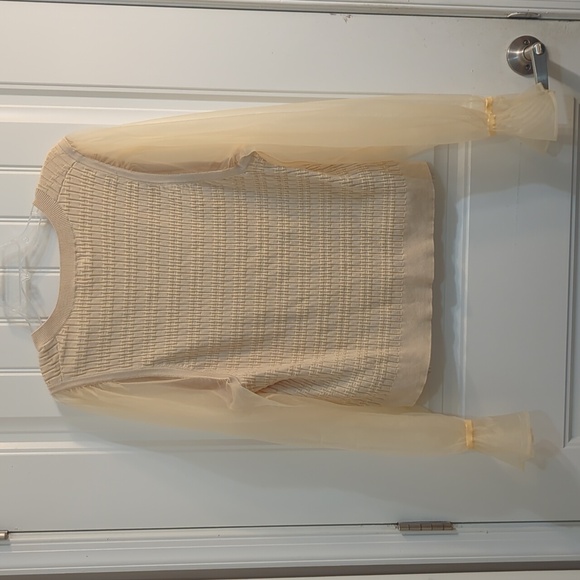 Anthropologie Maeve Sheer Sleeve Sweater NWOT - Picture 5 of 7